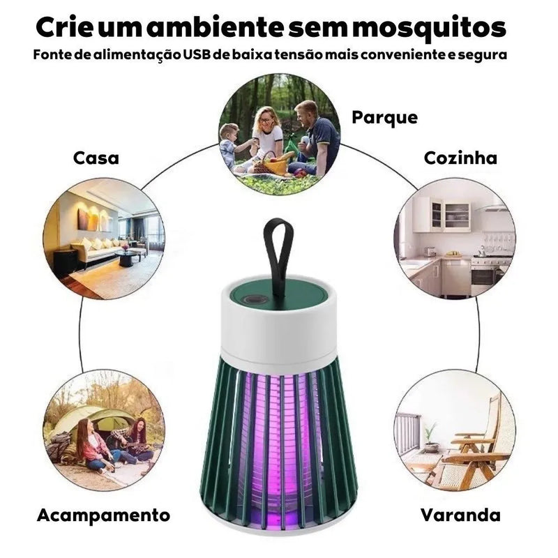 Armadilha Para Insetos Lâmpada Elétrica Mata-Mosquitos Com Luz UV Usb Recarregável