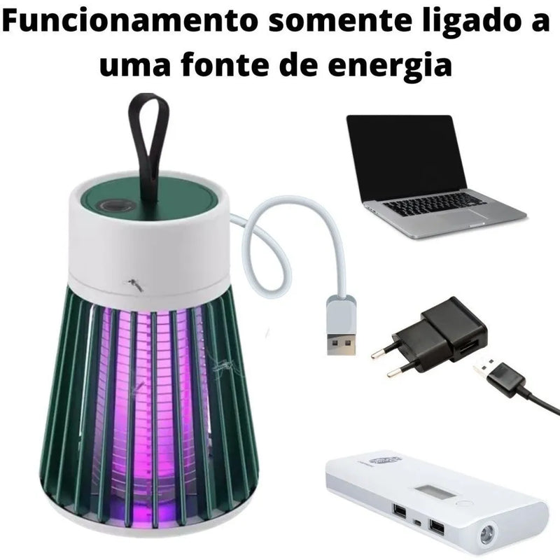 Armadilha Para Insetos Lâmpada Elétrica Mata-Mosquitos Com Luz UV Usb Recarregável