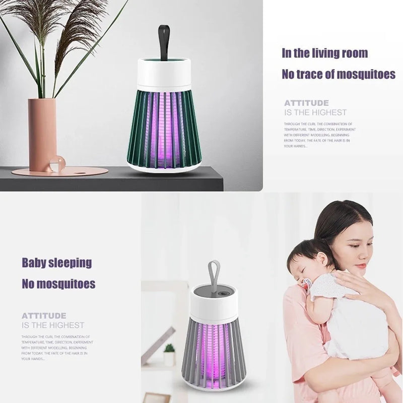 Armadilha Para Insetos Lâmpada Elétrica Mata-Mosquitos Com Luz UV Usb Recarregável