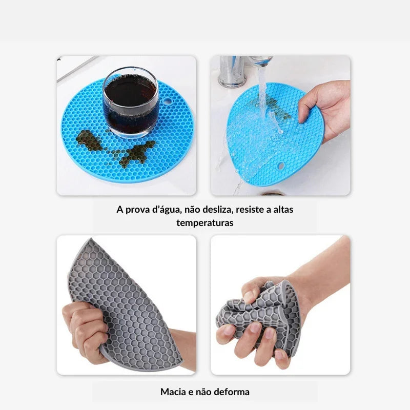 Jogo de Silicone Isolante Térmico Ideal Para Refeições Quentes de Cozinha